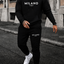Trendy Milano Italy Heren Hoodie en Joggingbroek Set - Comfortabele Katoen-Polyester Trainingspak met Modern Design