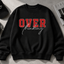 Trendy Overthinking Sweatshirt voor Volwassenen – Comfortabele Katoen-Polyester Mix in Zwart Met Opvallende Rood-Witte Tekst