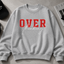 Trendy Overthinking Sweatshirt voor Volwassenen – Comfortabele Katoen-Polyester Mix in Zwart Met Opvallende Rood-Witte Tekst