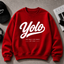 Trendy Koningsblauw Sweatshirt met 'Yolo' Print – Comfortabel & Stijlvol Streetwear voor Jongeren en Volwassenen