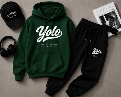 Modieuze en Comfortabele Yolo Hoodie en Joggingbroek Set - Stijlvolle Casual Outfit voor Jongeren en Volwassenen