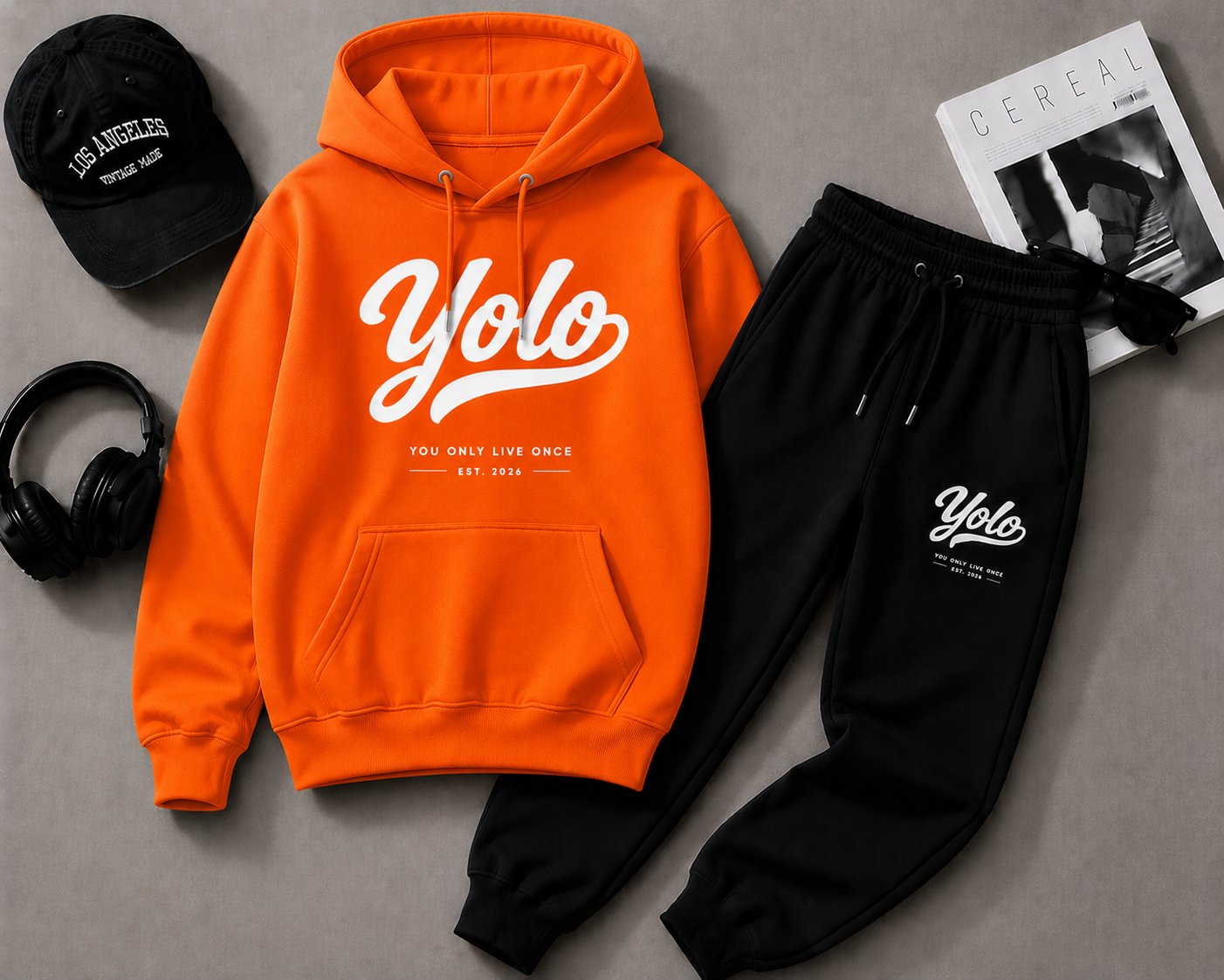 Modieuze en Comfortabele Yolo Hoodie en Joggingbroek Set - Stijlvolle Casual Outfit voor Jongeren en Volwassenen