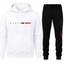 Modieuze Paris Hoodie en Joggingbroek Set - Comfortabele Sportieve Stijl in Blauw en Zwart met Unieke Gradient Print