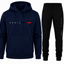 Modieuze Paris Hoodie en Joggingbroek Set - Comfortabele Sportieve Stijl in Blauw en Zwart met Unieke Gradient Print