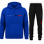 Modieuze Paris Hoodie en Joggingbroek Set - Comfortabele Sportieve Stijl in Blauw en Zwart met Unieke Gradient Print