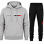 Modieuze Paris Hoodie en Joggingbroek Set - Comfortabele Sportieve Stijl in Blauw en Zwart met Unieke Gradient Print