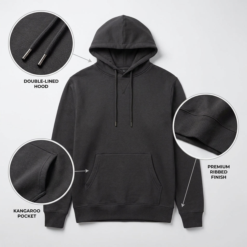 Heren Hoodie met Capuchon –   van Hoogwaardige Katoenmix – Streetwear Trui voor Mannen
