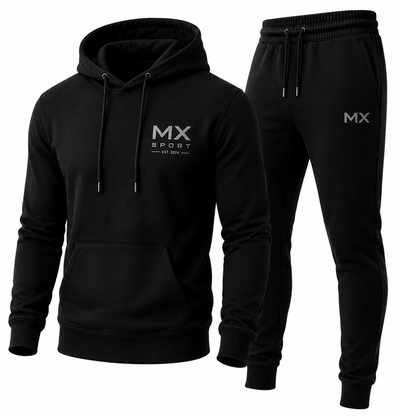 Stijlvolle MX Sport Hoodie en Joggingbroek Set - Comfortabel, Ademend en Elastisch Trainingspak voor Mannen