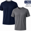 2-Pack - T-Shirts Heren - 100% Katoen - Wit/Zwart/Navy-Blauw - Comfort Fit - Maat M