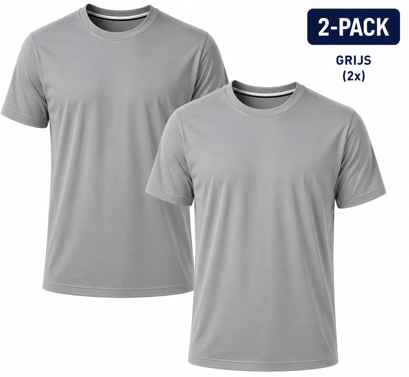 2-Pack - T-Shirts Heren - 100% Katoen - Wit/Zwart/Navy-Blauw - Comfort Fit - Maat M