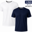 2-Pack - T-Shirts Heren - 100% Katoen - Wit/Zwart/Navy-Blauw - Comfort Fit - Maat M