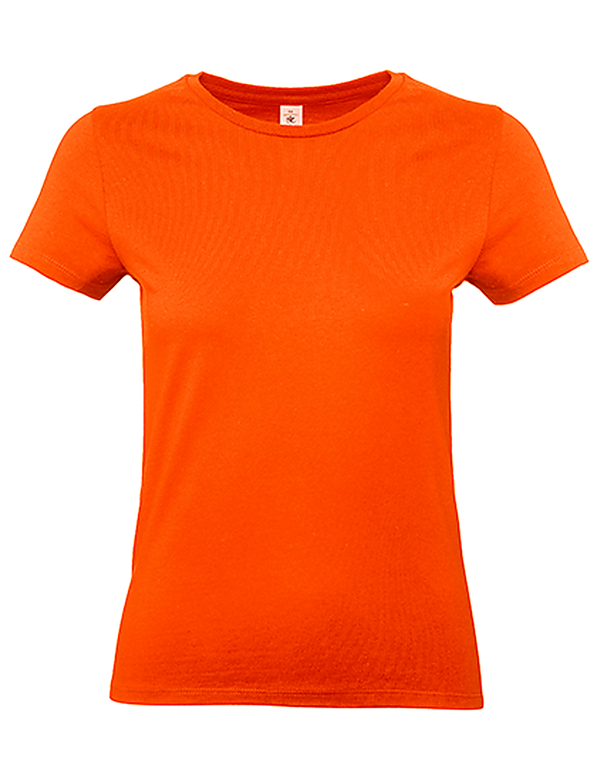 Stijlvol en Comfortabel T-shirt Dames - Korte Mouw - 100% Katoen  - Oranje - Maat S