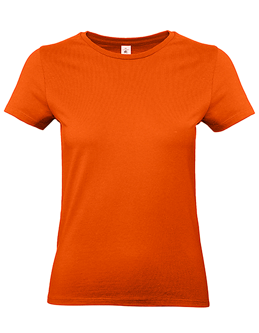 Stijlvol en Comfortabel T-shirt Dames - Korte Mouw - 100% Katoen  - Oranje - Maat S