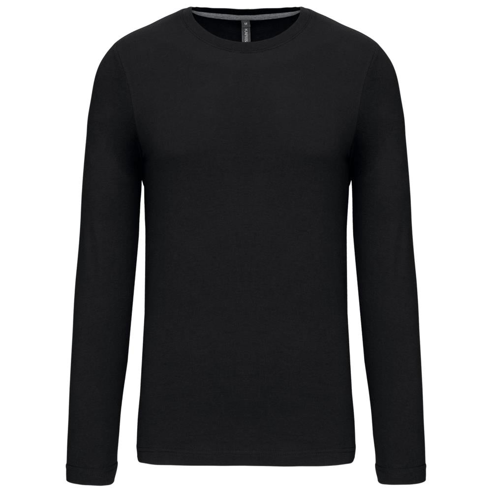 T-Shirt Heren Longsleeve -	100% katoen - Comfortabele Basic Sweaterlook Long Sleeve - Grijs - Maat S