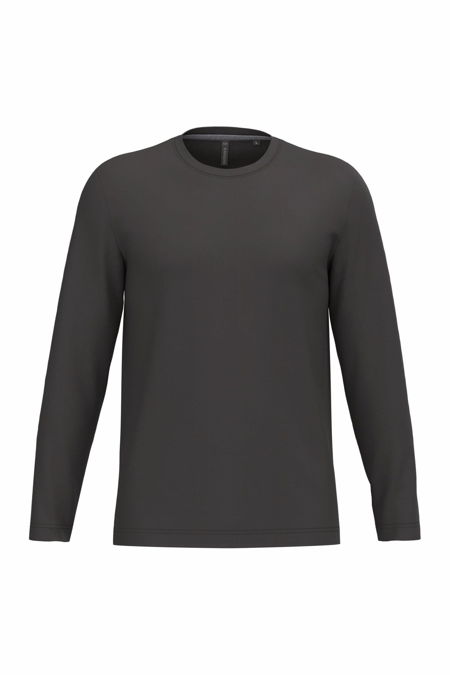T-Shirt Heren Longsleeve -	100% katoen - Comfortabele Basic Sweaterlook Long Sleeve - Grijs - Maat S