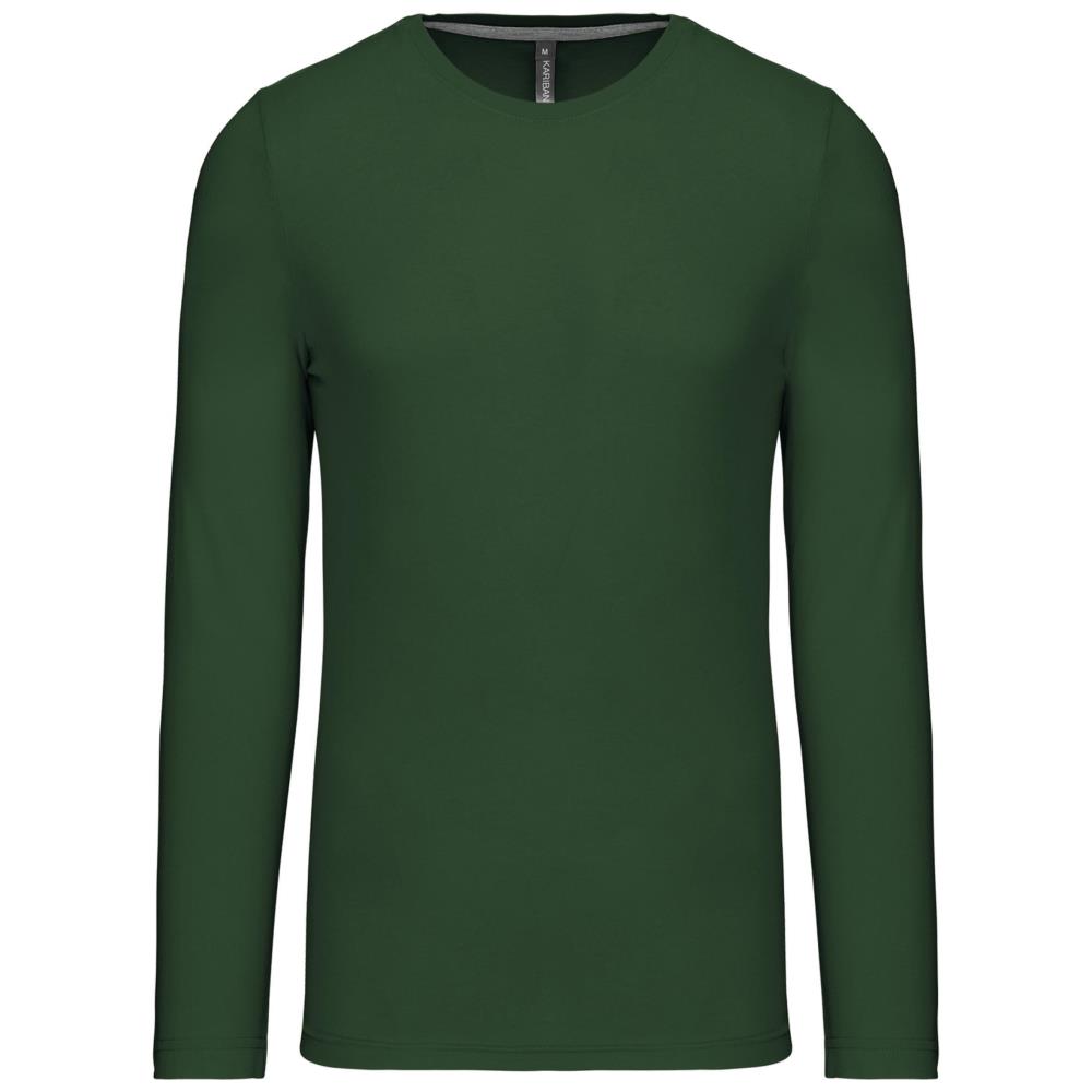 T-Shirt Heren Longsleeve -	100% katoen - Comfortabele Basic Sweaterlook Long Sleeve - Grijs - Maat S