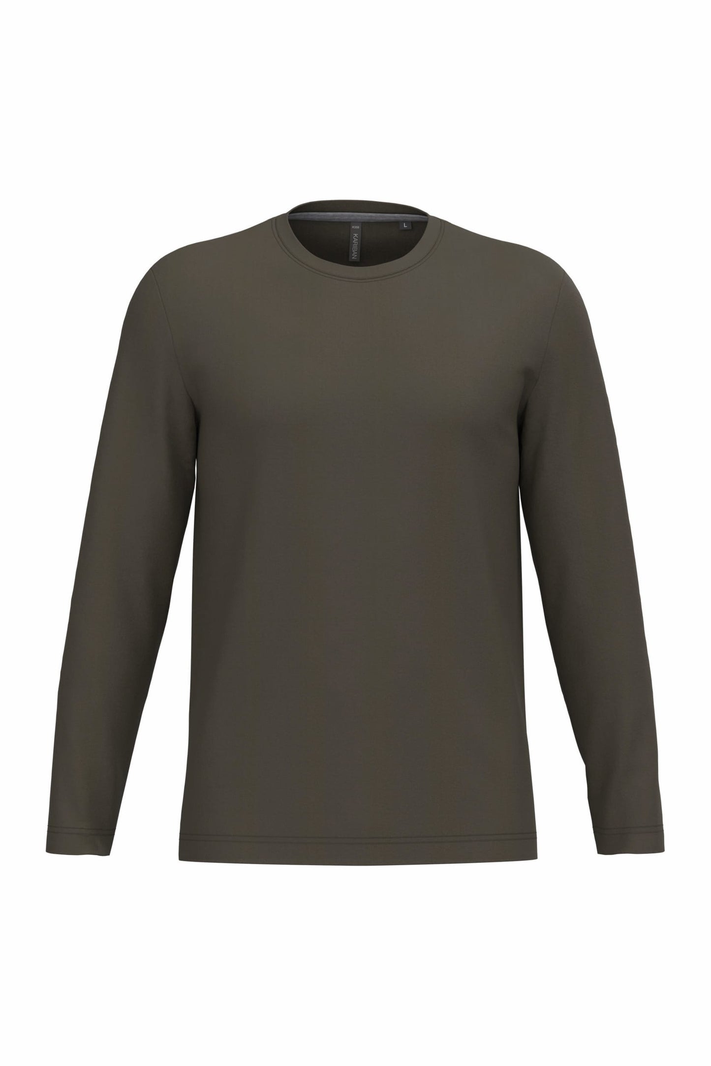 T-Shirt Heren Longsleeve -	100% katoen - Comfortabele Basic Sweaterlook Long Sleeve - Grijs - Maat S