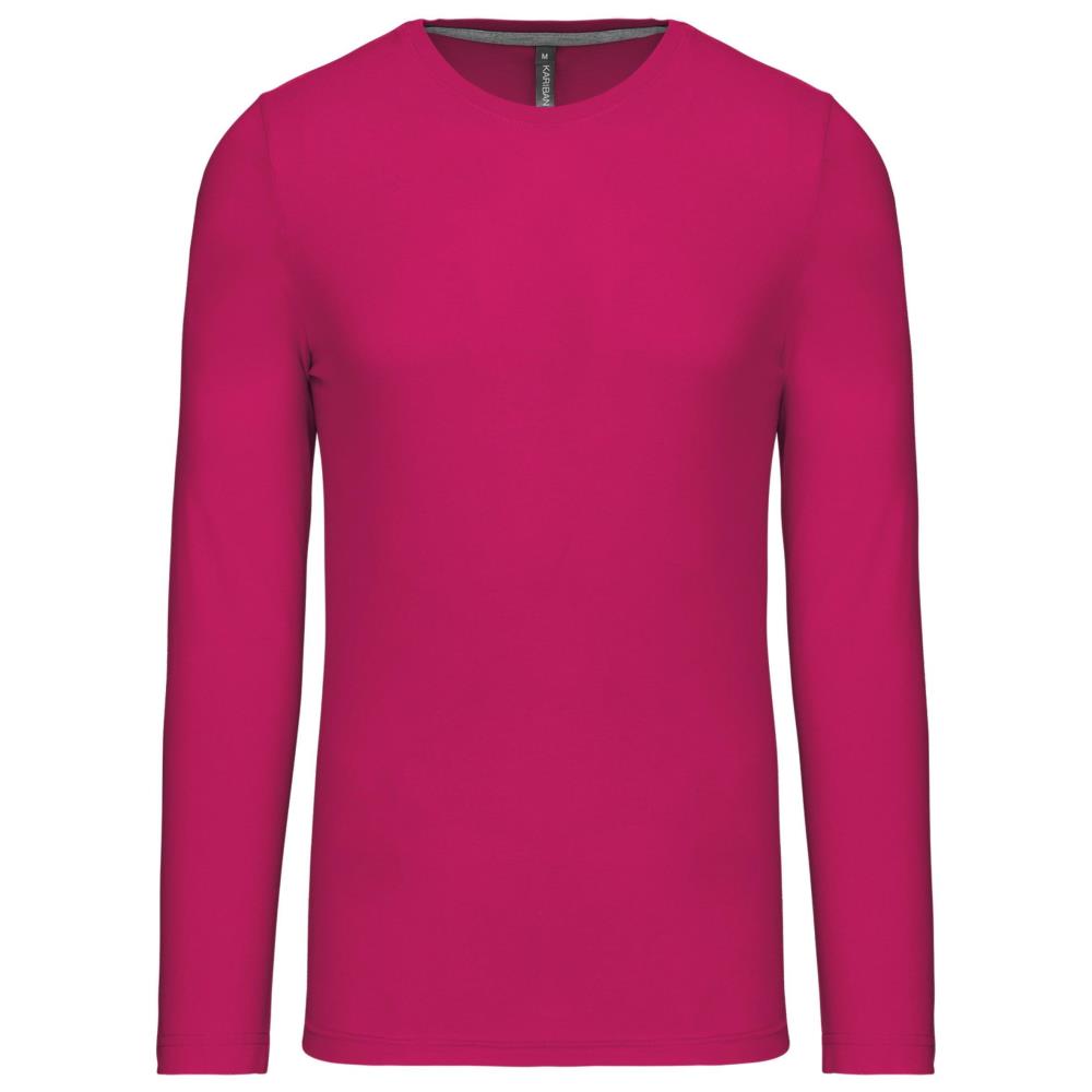 T-Shirt Heren Longsleeve -	100% katoen - Comfortabele Basic Sweaterlook Long Sleeve - Grijs - Maat S