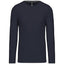 T-Shirt Heren Longsleeve -	100% katoen - Comfortabele Basic Sweaterlook Long Sleeve - Grijs - Maat S