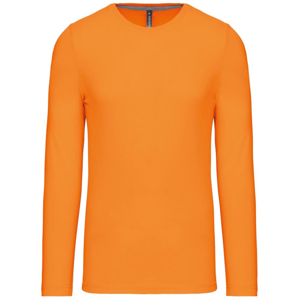 T-Shirt Heren Longsleeve -	100% katoen - Comfortabele Basic Sweaterlook Long Sleeve - Grijs - Maat S