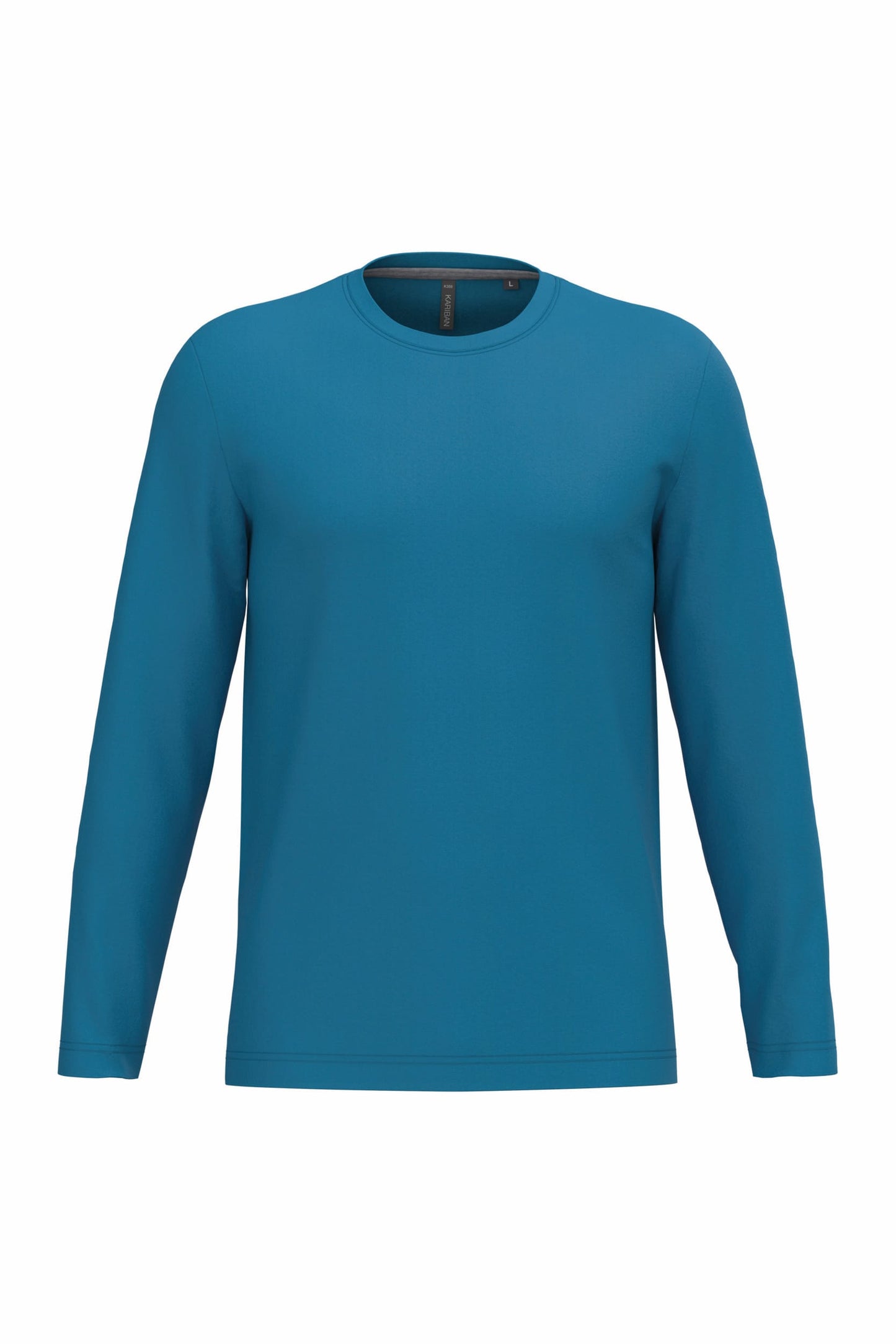 T-Shirt Heren Longsleeve -	100% katoen - Comfortabele Basic Sweaterlook Long Sleeve - Grijs - Maat S