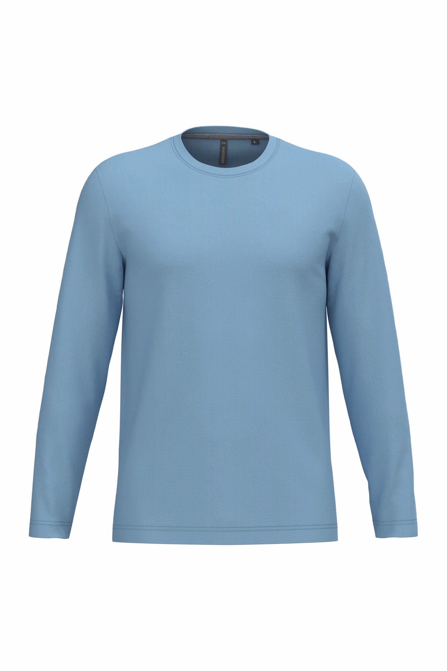 T-Shirt Heren Longsleeve -	100% katoen - Comfortabele Basic Sweaterlook Long Sleeve - Grijs - Maat S