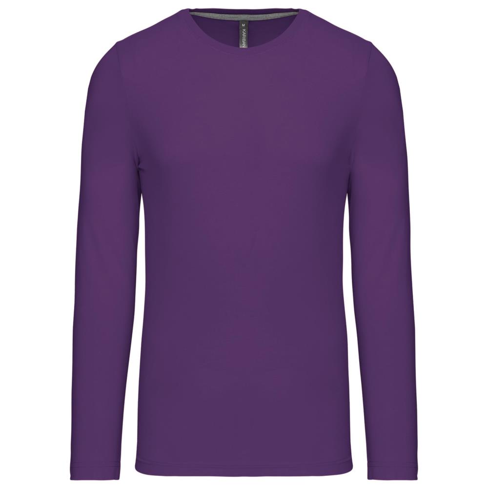T-Shirt Heren Longsleeve -	100% katoen - Comfortabele Basic Sweaterlook Long Sleeve - Grijs - Maat S