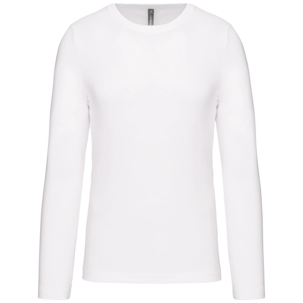 T-Shirt Heren Longsleeve -	100% katoen - Comfortabele Basic Sweaterlook Long Sleeve - Grijs - Maat S