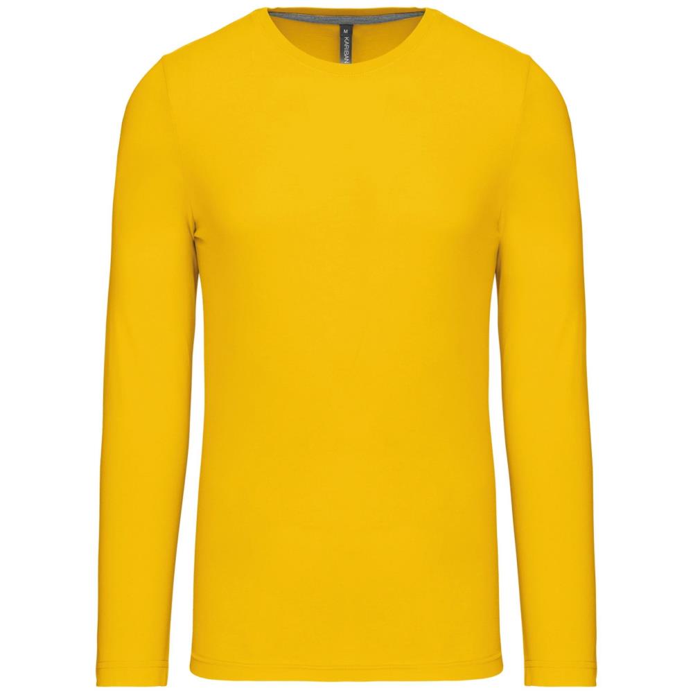 T-Shirt Heren Longsleeve -	100% katoen - Comfortabele Basic Sweaterlook Long Sleeve - Grijs - Maat S
