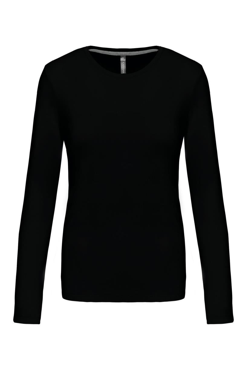 T-Shirt Dames Longsleeve - 100% katoen - Comfortabele Basic Sweaterlook Long Sleeve - Grijs - Maat S