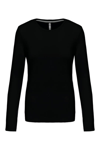 T-Shirt Dames Longsleeve - 100% katoen - Comfortabele Basic Sweaterlook Long Sleeve - Grijs - Maat S