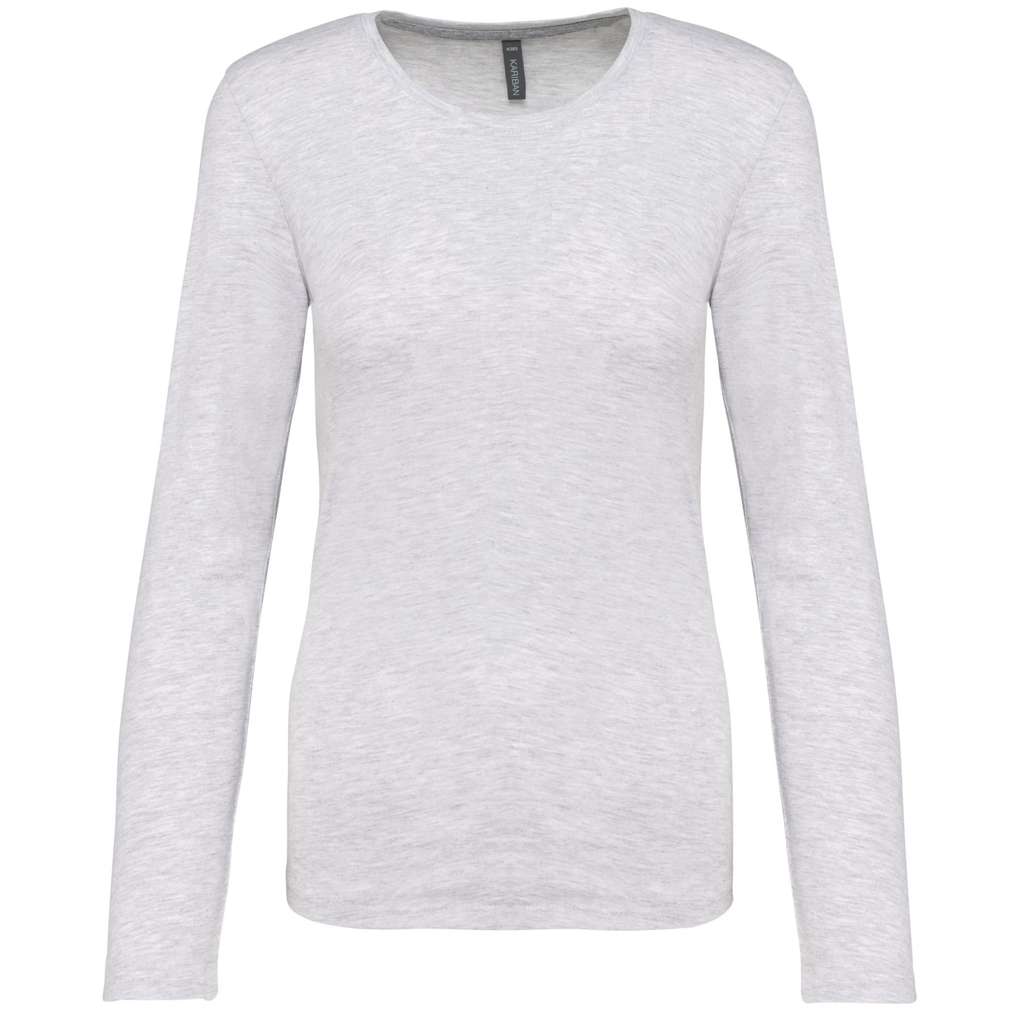 T-Shirt Dames Longsleeve - 100% katoen - Comfortabele Basic Sweaterlook Long Sleeve - Grijs - Maat S