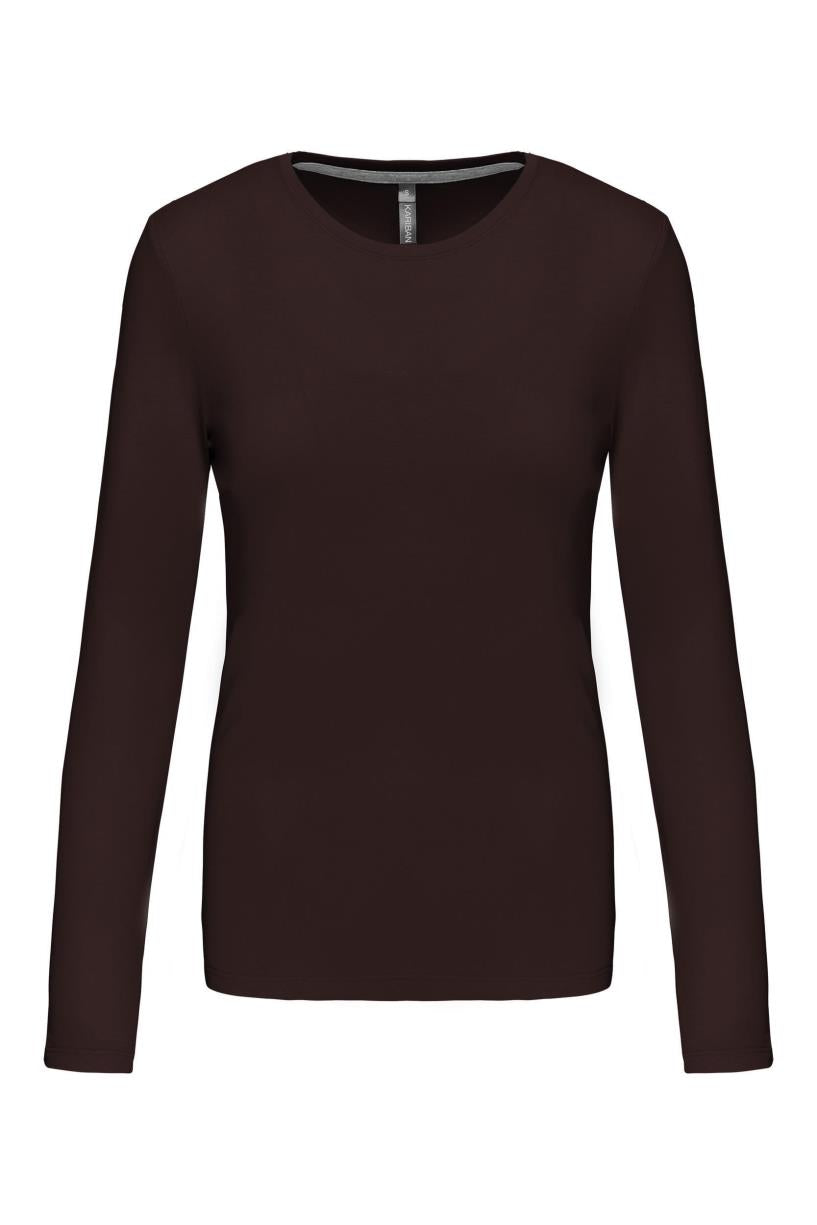 T-Shirt Dames Longsleeve - 100% katoen - Comfortabele Basic Sweaterlook Long Sleeve - Grijs - Maat S