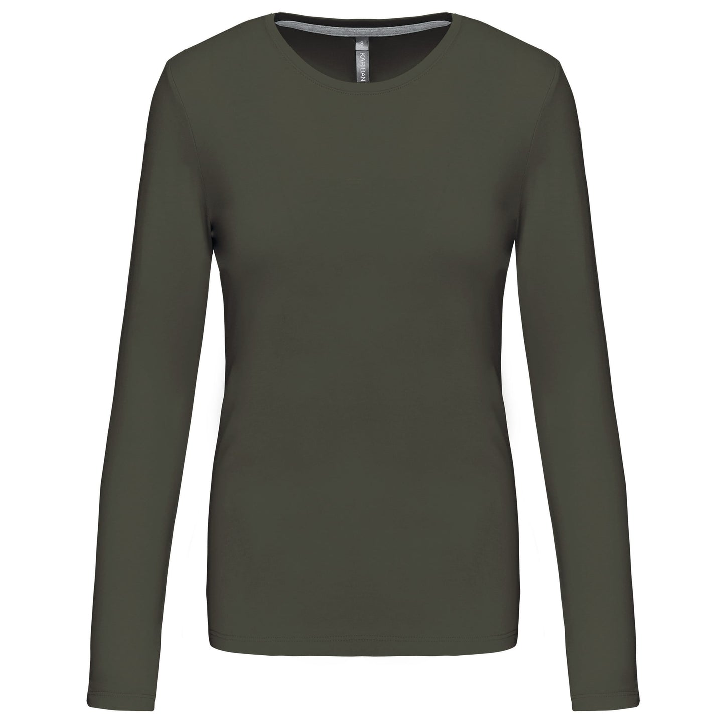 T-Shirt Dames Longsleeve - 100% katoen - Comfortabele Basic Sweaterlook Long Sleeve - Grijs - Maat S