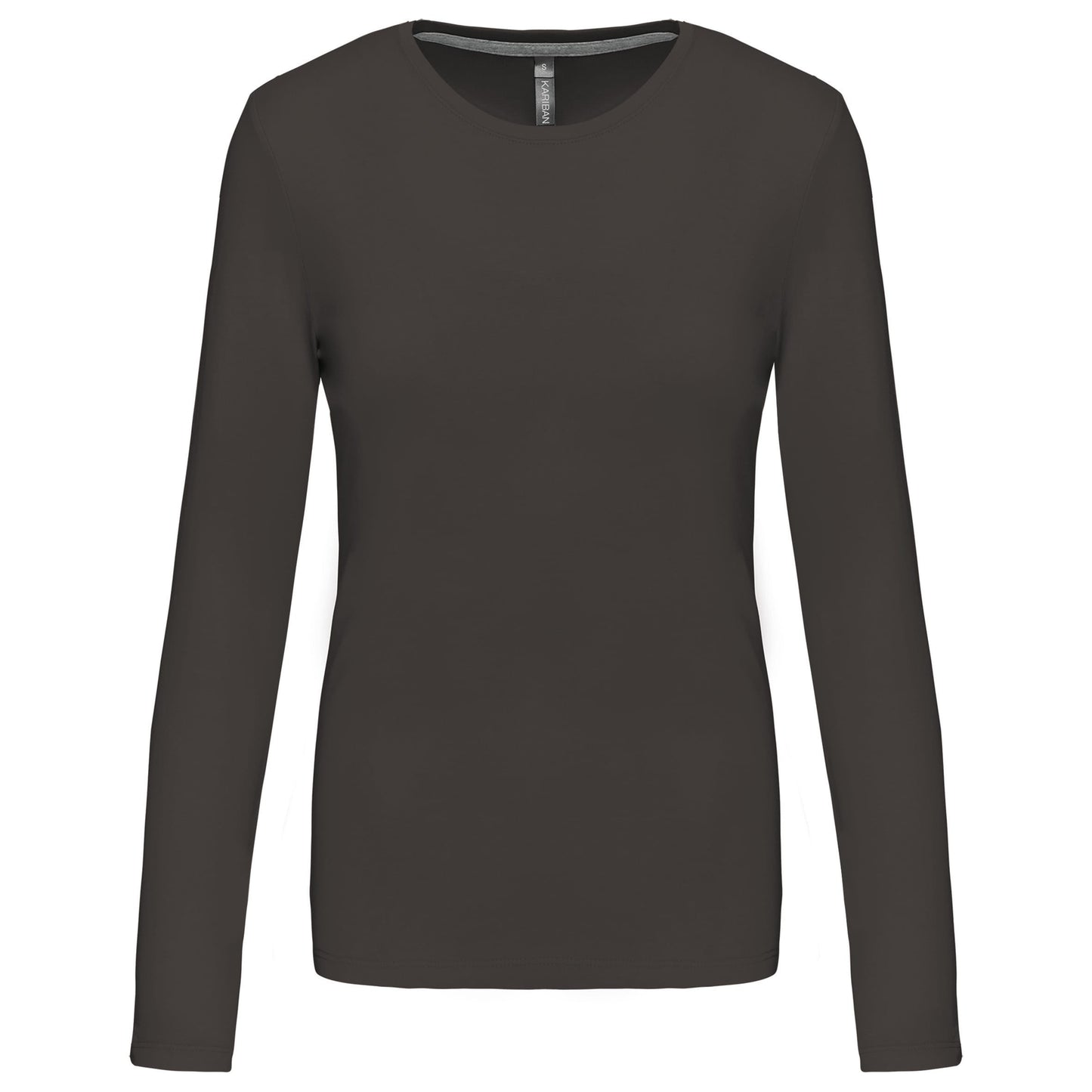 T-Shirt Dames Longsleeve - 100% katoen - Comfortabele Basic Sweaterlook Long Sleeve - Grijs - Maat S