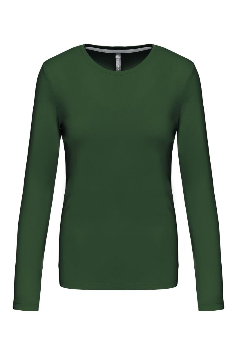 T-Shirt Dames Longsleeve - 100% katoen - Comfortabele Basic Sweaterlook Long Sleeve - Grijs - Maat S