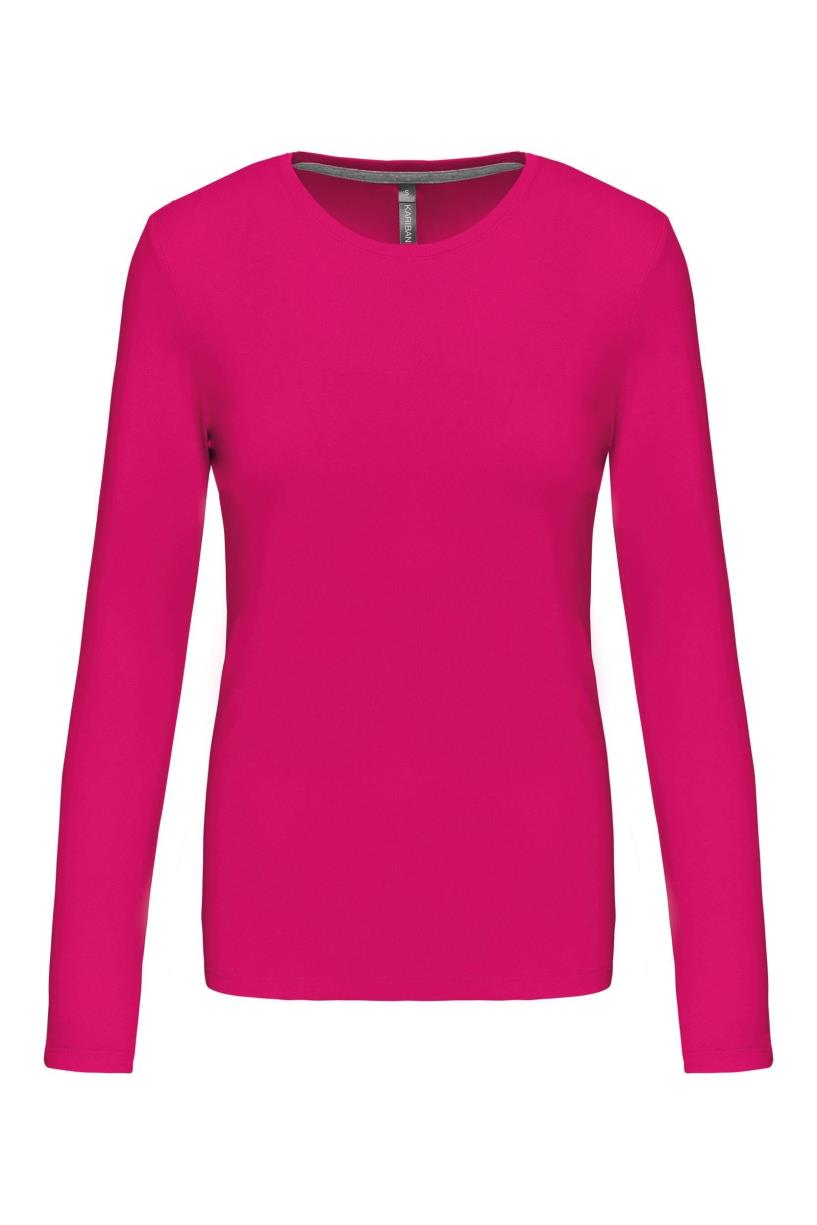 T-Shirt Dames Longsleeve - 100% katoen - Comfortabele Basic Sweaterlook Long Sleeve - Grijs - Maat S