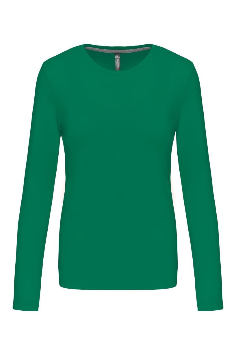 T-Shirt Dames Longsleeve - 100% katoen - Comfortabele Basic Sweaterlook Long Sleeve - Grijs - Maat S