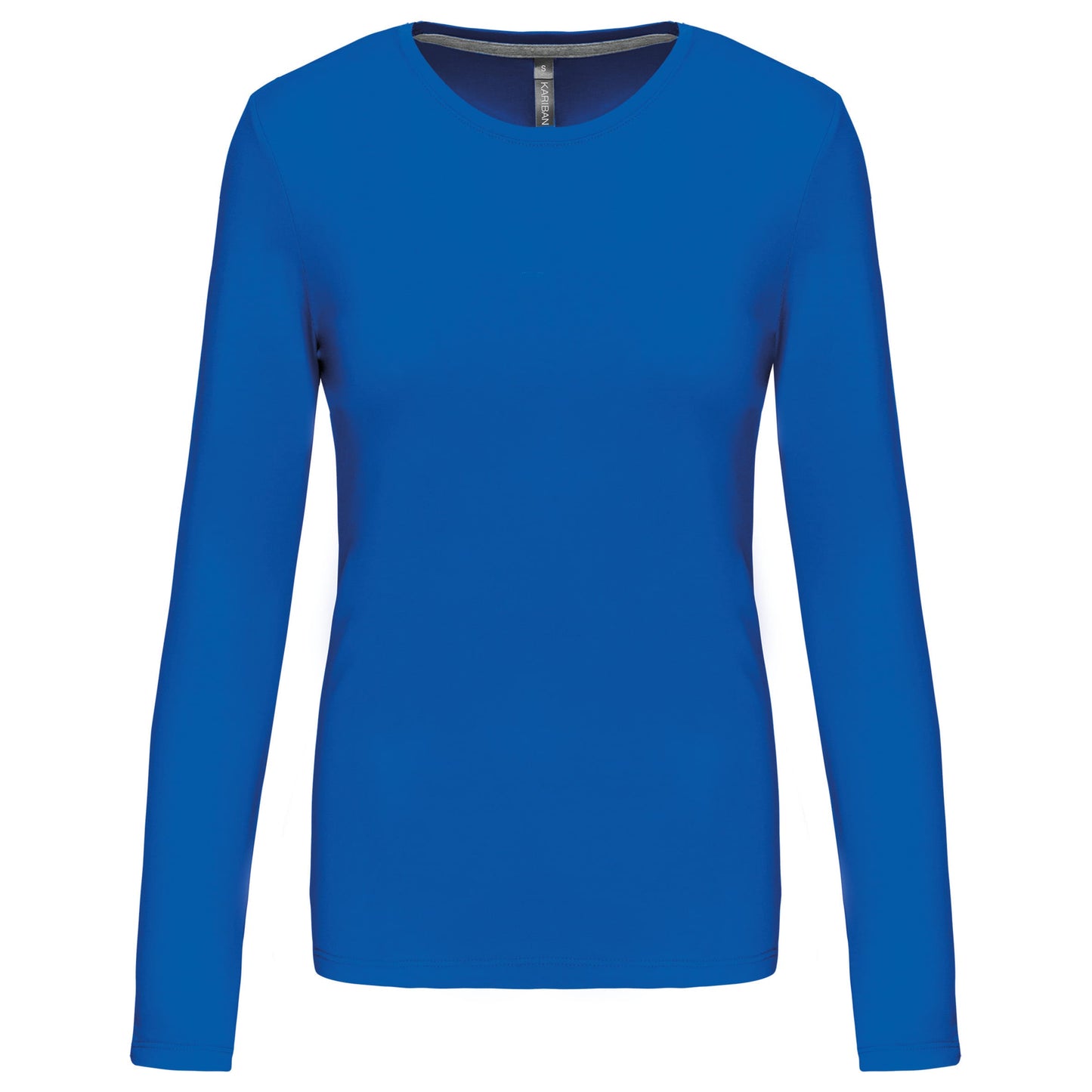 T-Shirt Dames Longsleeve - 100% katoen - Comfortabele Basic Sweaterlook Long Sleeve - Grijs - Maat S