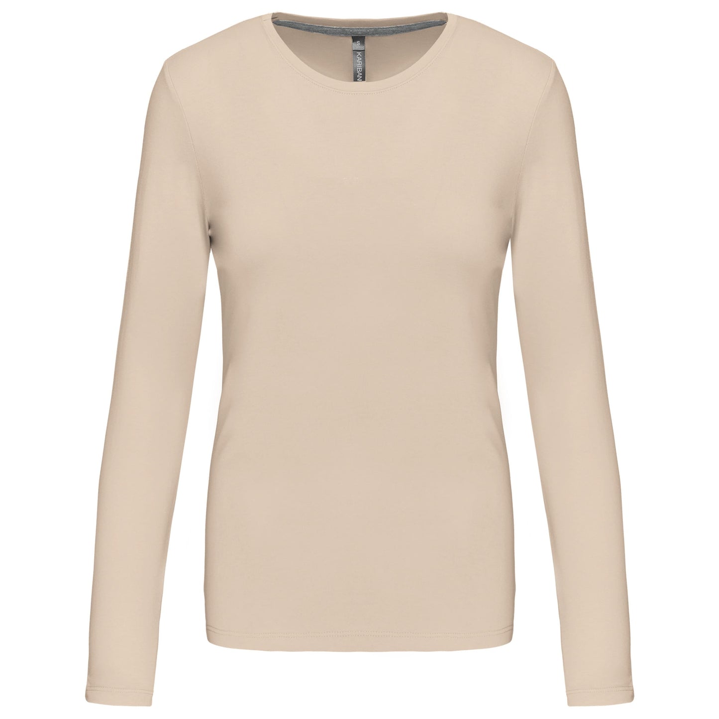 T-Shirt Dames Longsleeve - 100% katoen - Comfortabele Basic Sweaterlook Long Sleeve - Grijs - Maat S
