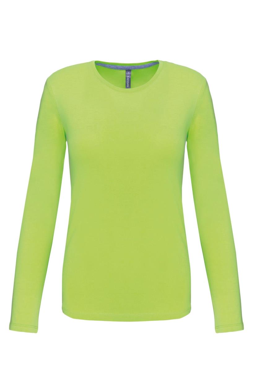 T-Shirt Dames Longsleeve - 100% katoen - Comfortabele Basic Sweaterlook Long Sleeve - Grijs - Maat S