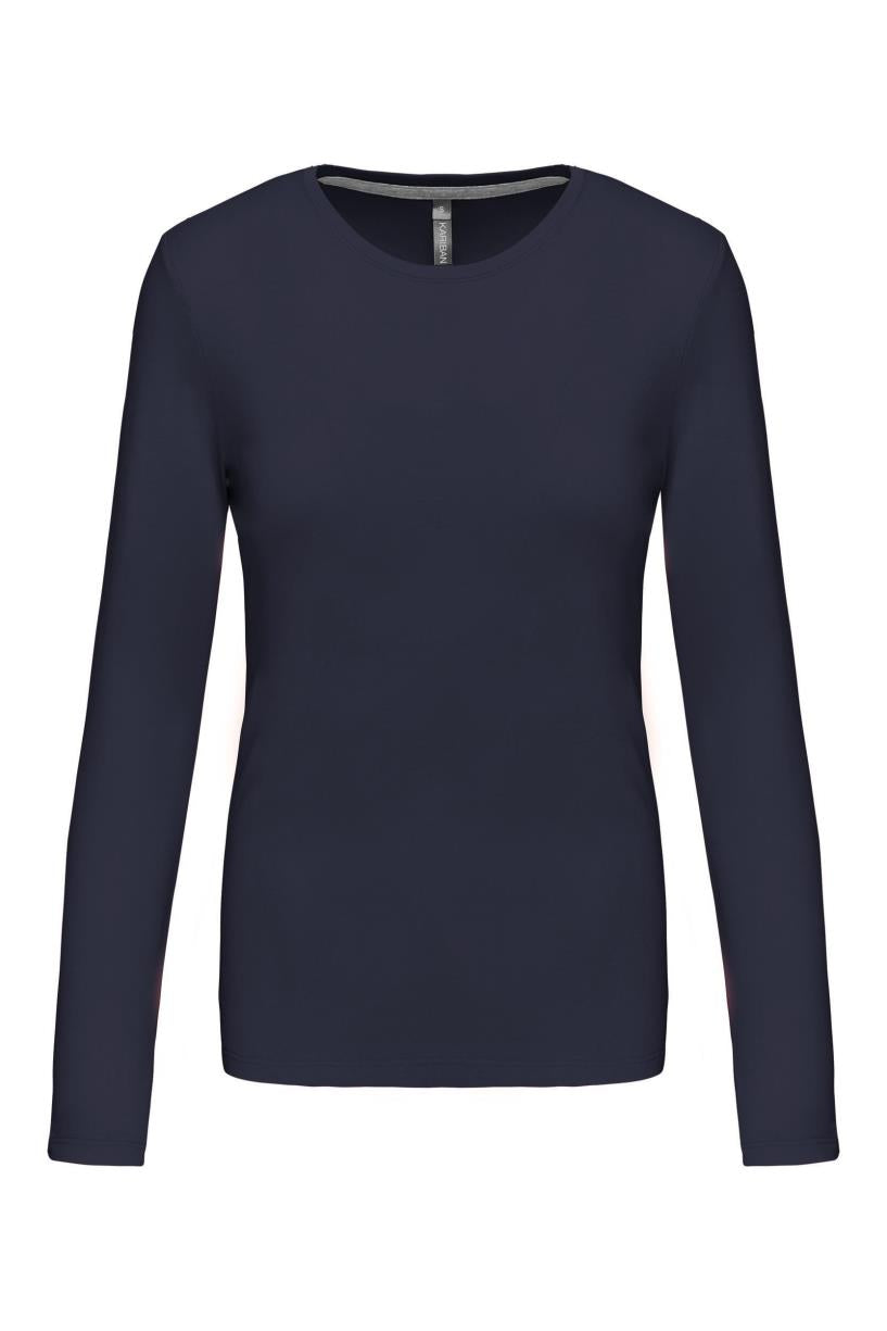 T-Shirt Dames Longsleeve - 100% katoen - Comfortabele Basic Sweaterlook Long Sleeve - Grijs - Maat S