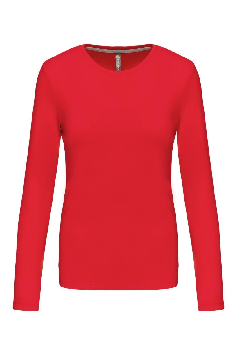 T-Shirt Dames Longsleeve - 100% katoen - Comfortabele Basic Sweaterlook Long Sleeve - Grijs - Maat S