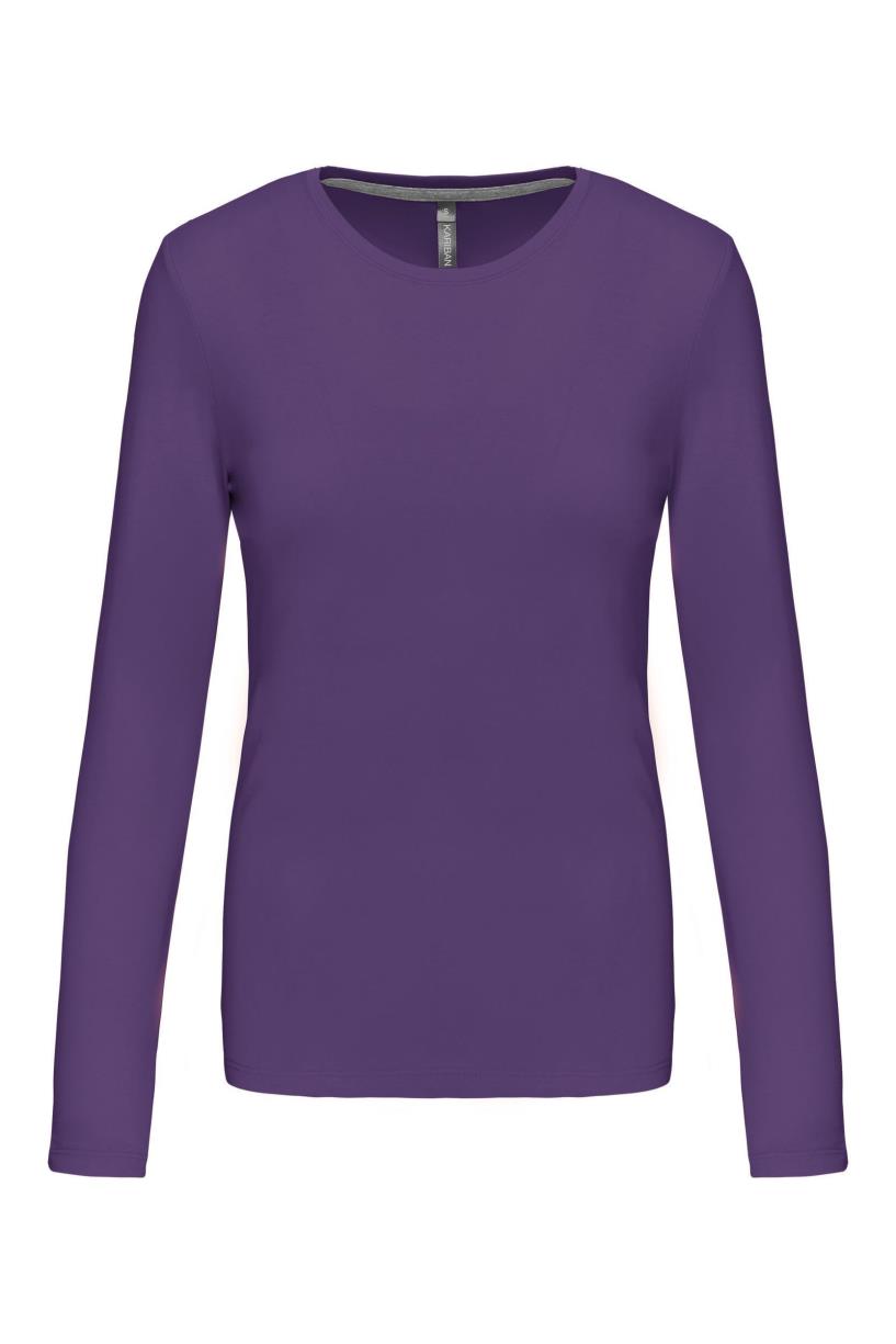 T-Shirt Dames Longsleeve - 100% katoen - Comfortabele Basic Sweaterlook Long Sleeve - Grijs - Maat S