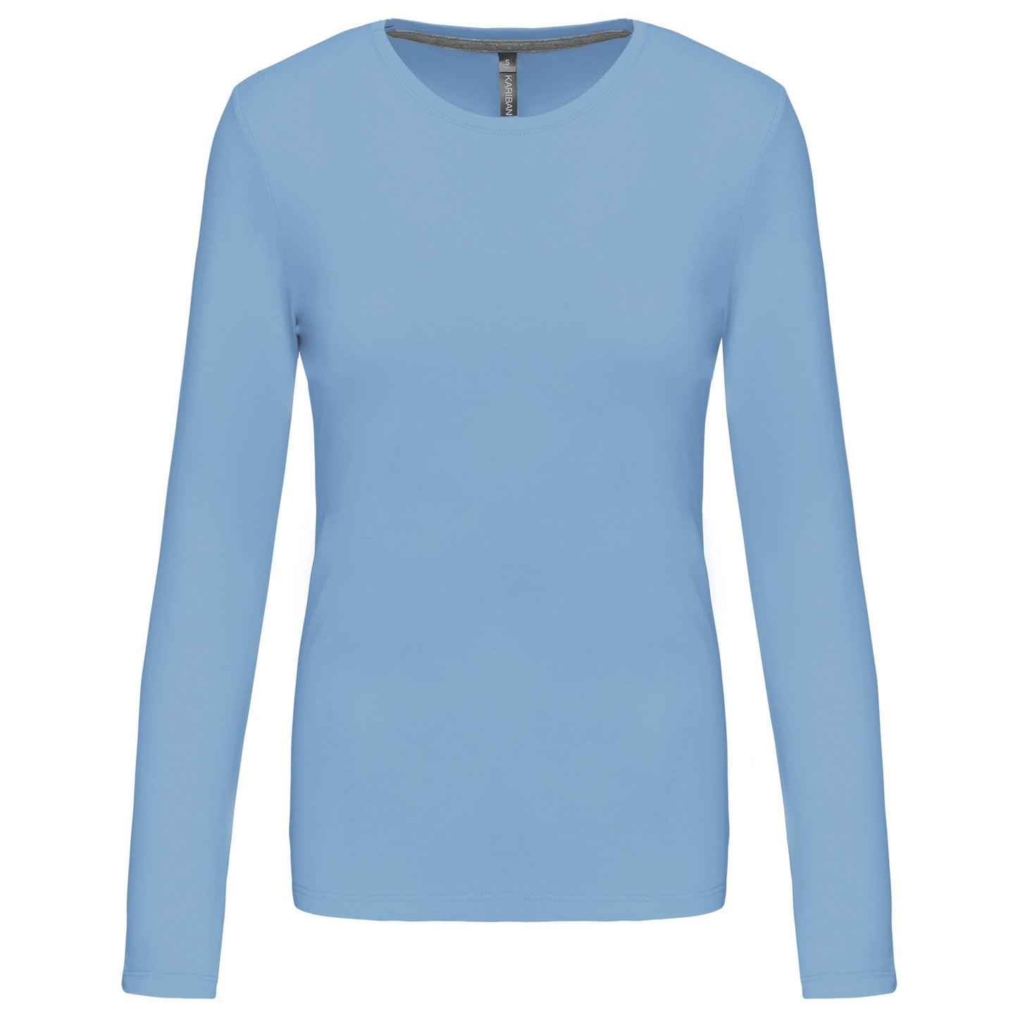 T-Shirt Dames Longsleeve - 100% katoen - Comfortabele Basic Sweaterlook Long Sleeve - Grijs - Maat S