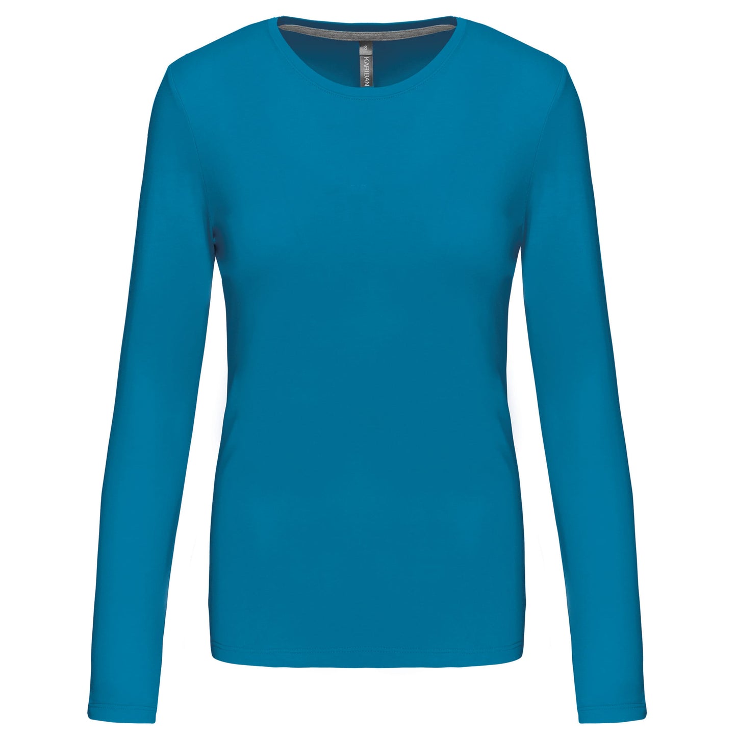 T-Shirt Dames Longsleeve - 100% katoen - Comfortabele Basic Sweaterlook Long Sleeve - Grijs - Maat S