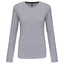T-Shirt Dames Longsleeve - 100% katoen - Comfortabele Basic Sweaterlook Long Sleeve - Grijs - Maat S