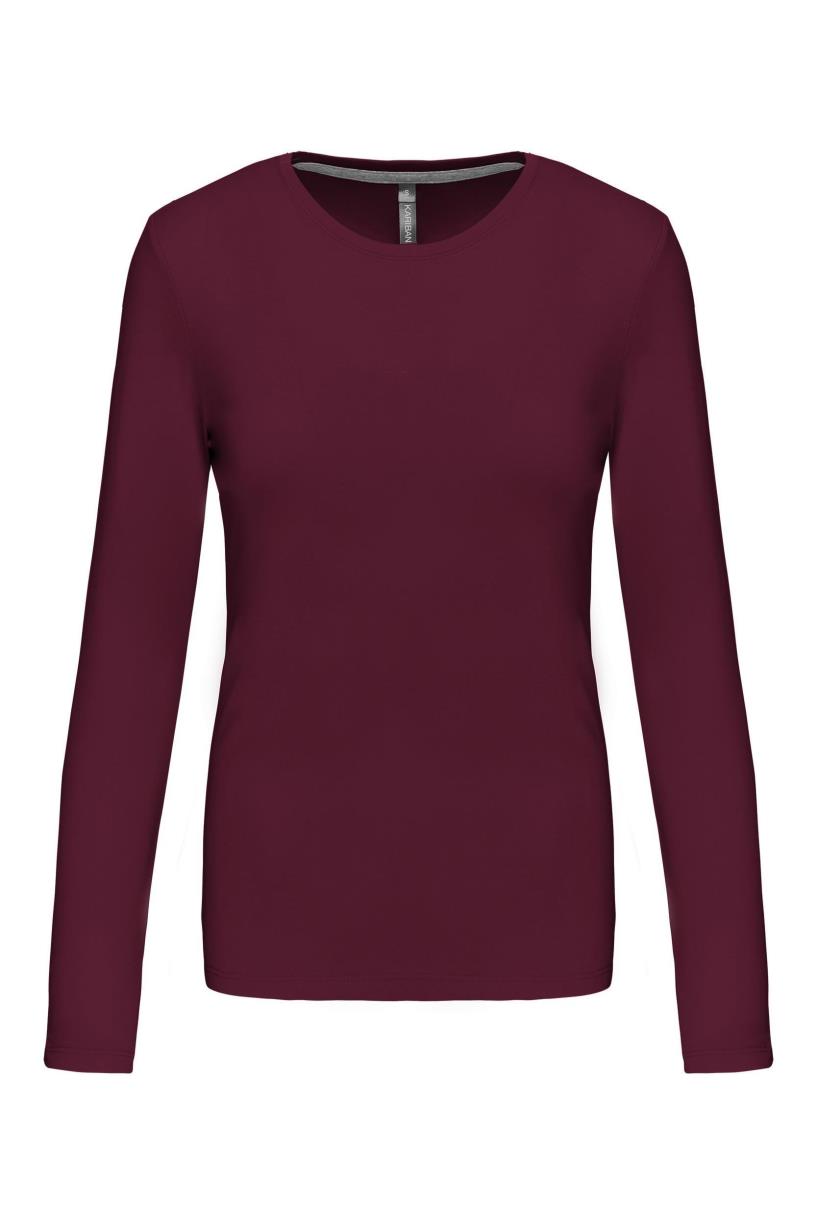 T-Shirt Dames Longsleeve - 100% katoen - Comfortabele Basic Sweaterlook Long Sleeve - Grijs - Maat S