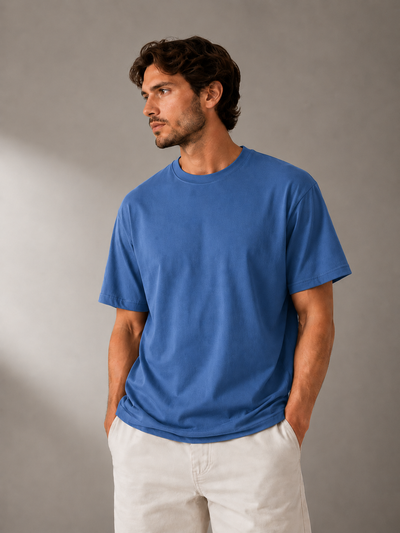 Trendy T-shirt Heren - 100% Katoen - Casual Modern Stijlvol Basic Tee - Zwart
