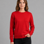 Stijlvolle Basic Trui Dames met Ronde Hals en Comfortabele - 55% Katoen - Rood